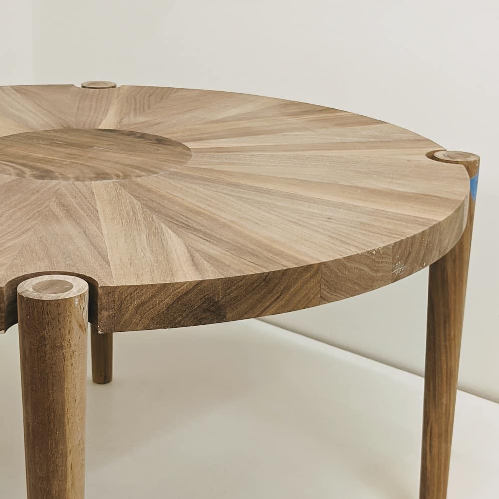 May 20th, 2021: Our circular walnut coffee table is ready for sanding and finishing! We'll be adding this unique piece to our online store as soon as it's completed!